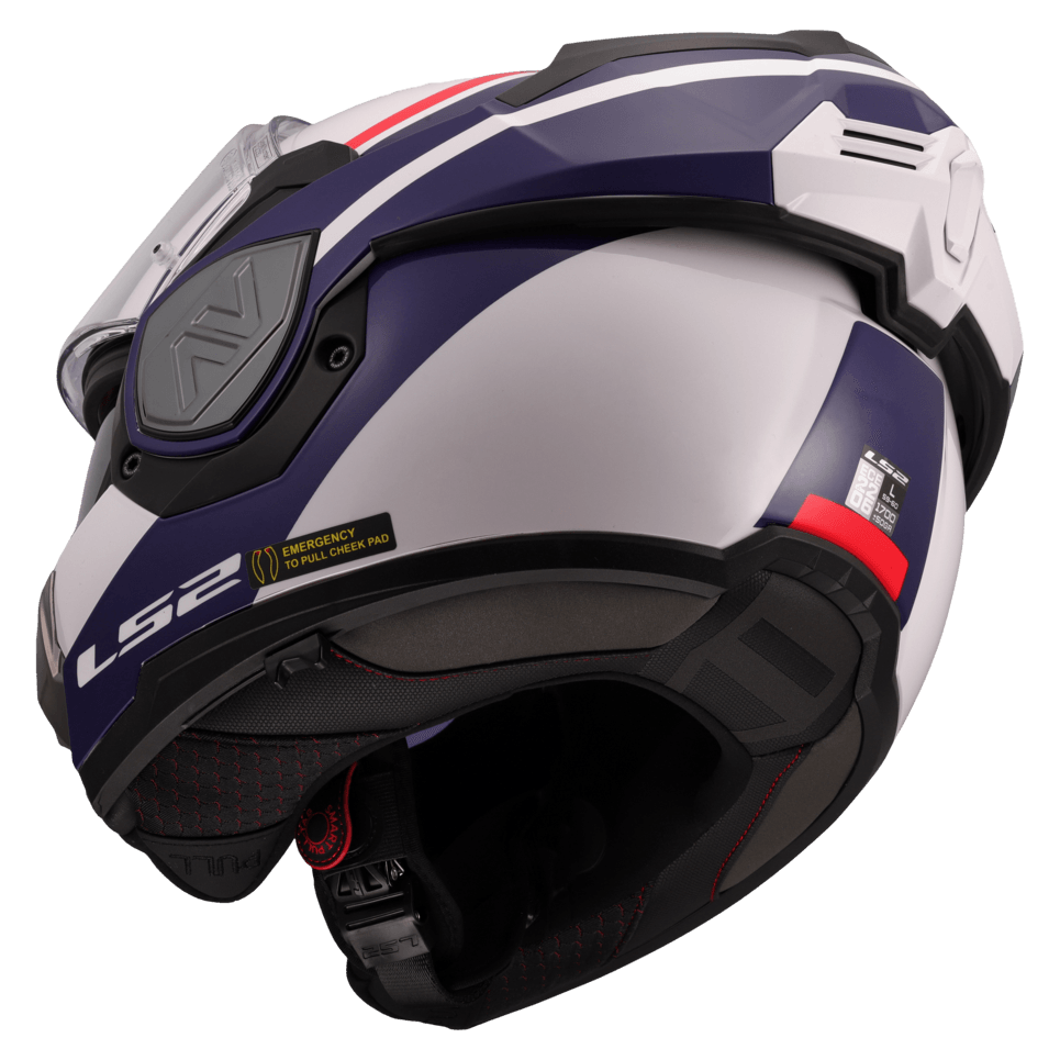 Casco LS2 906 Advant Swipe Blanco / Azul / Brillo